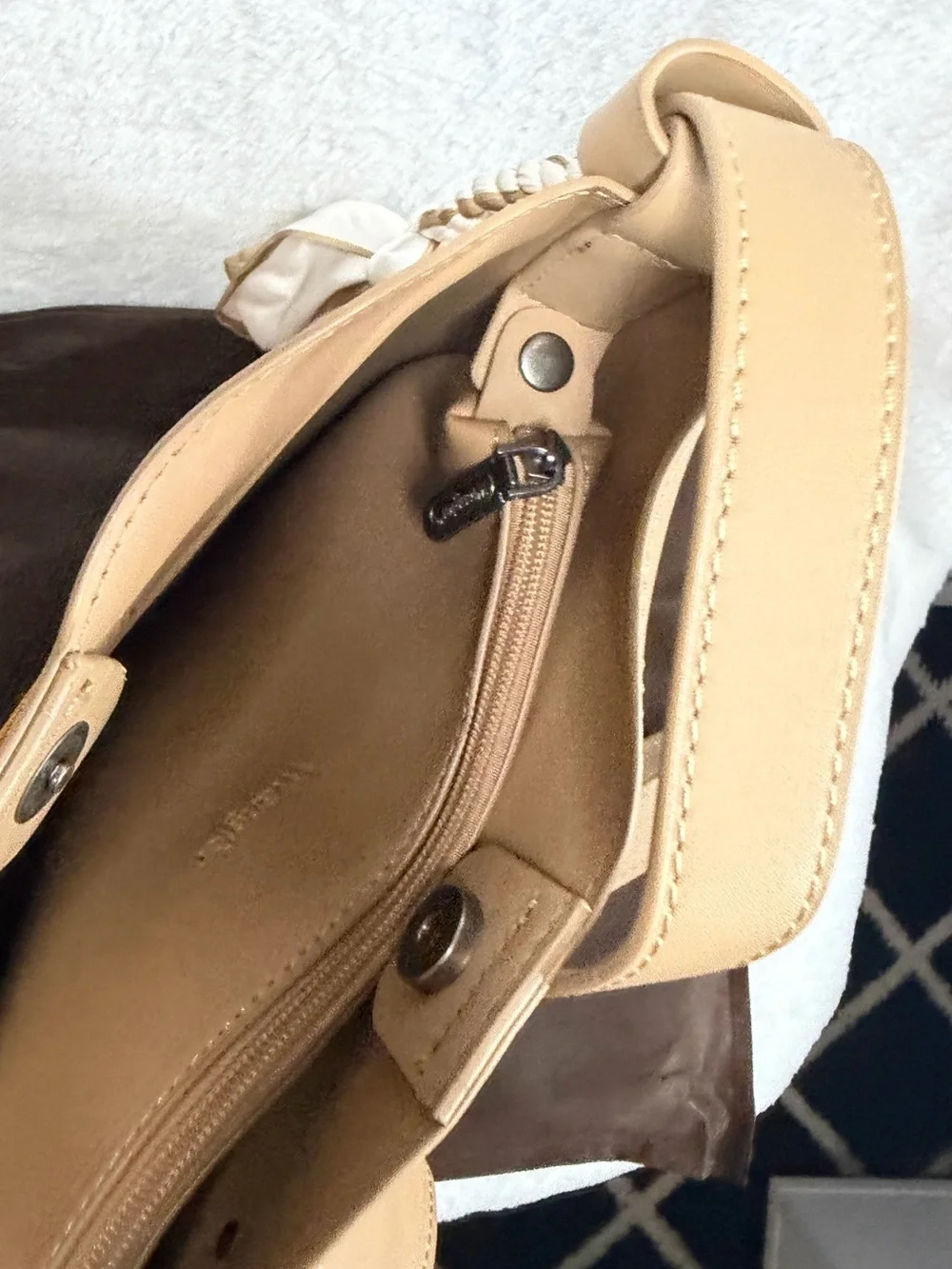 Wrangler Beige/Tan Crossbody Bag - Smooth Faux-Leather